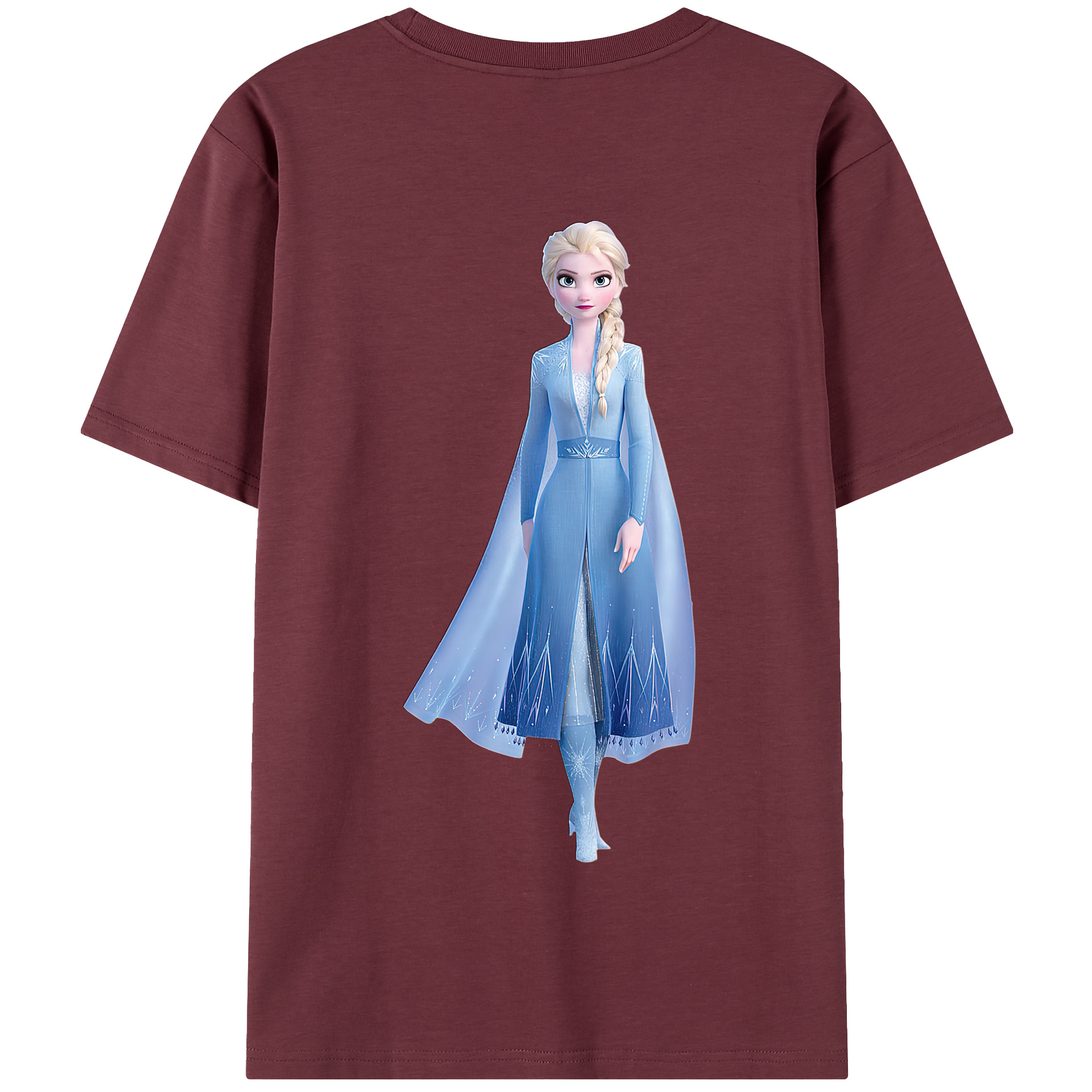 （画像用） アナと雪の女王 アンナ エルサ Frozen Anna Elsa 綿100％半袖Tシャツ（背面プリント）
